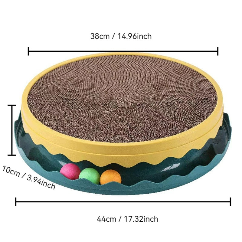 Compass Cat Scratching Post – Interactive Cat Scratcher with Ball Toy & Training Mouse