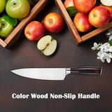 Kegani 8-Inch Japanese Chef Knife – High Carbon Stainless Steel, Rosewood Handle, Ultra Sharp Full-Tang with Sheath