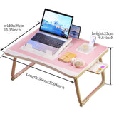 Foldable Laptop Desk for Bed or Couch – Work-from-Bed Table with Cup Holder, Drawer & Adjustable Legs
