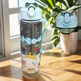 Kuromi Transparent Sports Water Bottle 800 ml – Leak-Proof Pop-Up Lid & Shatter-Resistant Design