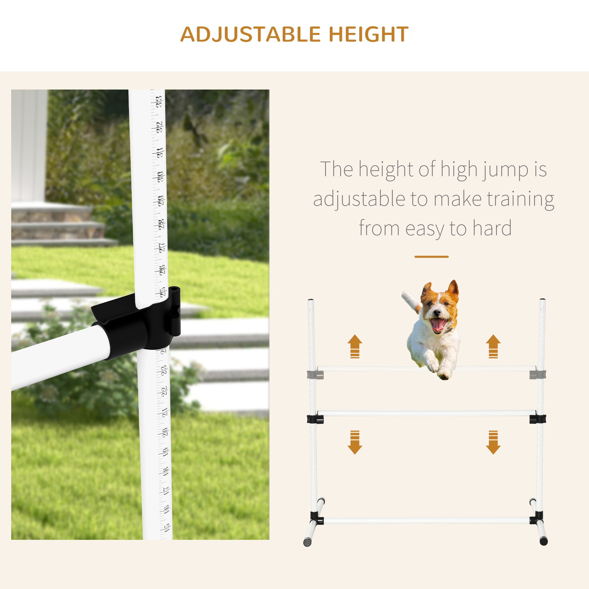 4-Piece Dog Agility Training Equipment – Height Adjustable Jumping Poles for Outdoor Exercise & Obedience Training