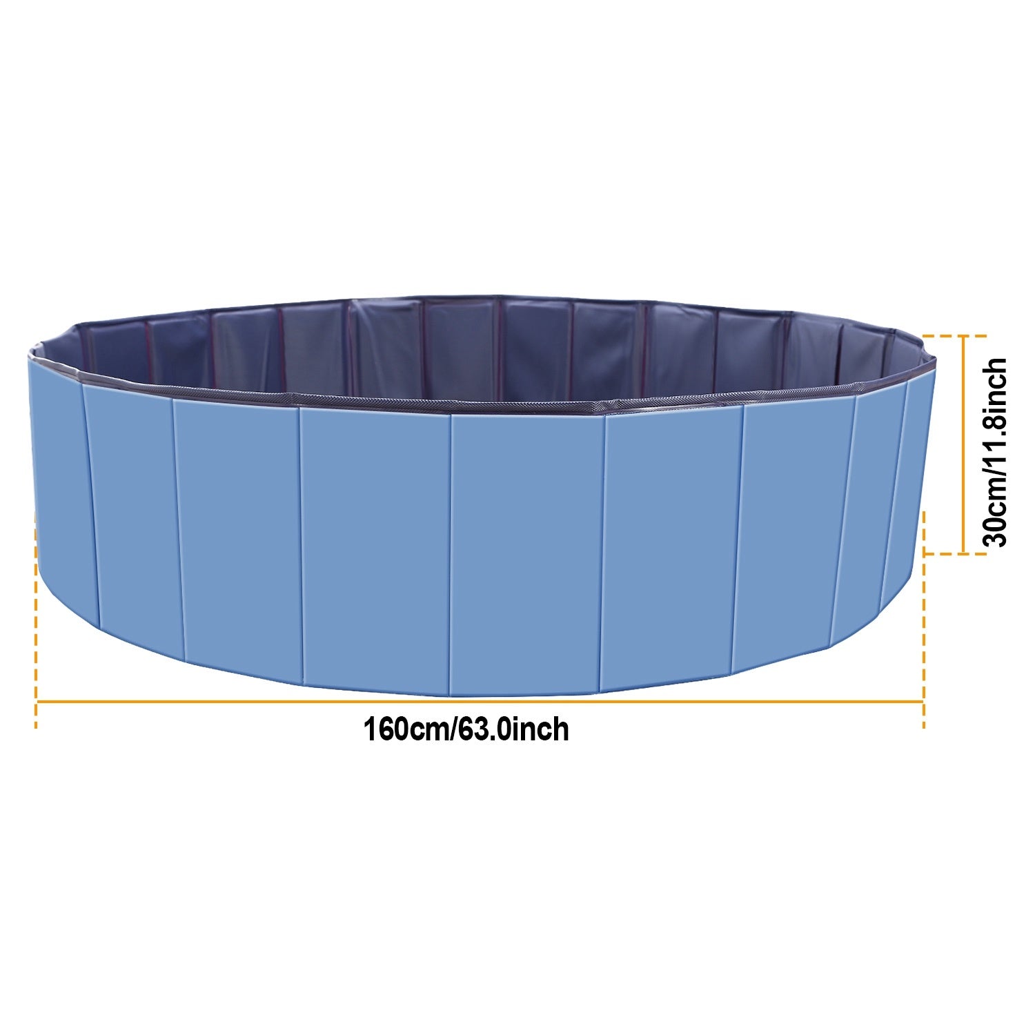 Foldable Pet Swimming Pool – 160×30 cm Heavy-Duty PVC Splash Pool for Dogs & Cats
