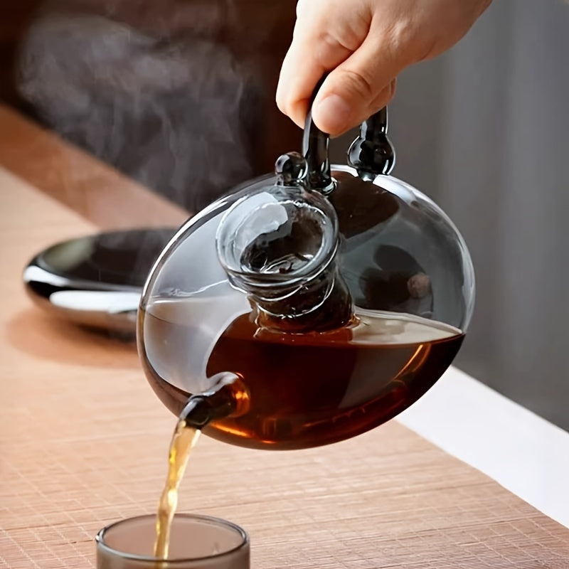 600ml Glass Teapot Set – Elegant & Heat-Resistant Tea-for-One with 4 Cups