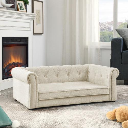 Elegant Rectangular Pet Bed – Washable Cushion Sofa with Non-Slip Base for Medium & Large Dogs, Supportive Orthopedic Design
