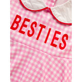 Sweet Baby Toddler Girls Short Sleeve Letter & Heart Print Doll Collar Dress with Matching Headband