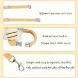 Red Adjustable Anti-break Out Special H Font Chest Strap Cat Leash Set - PulinGO