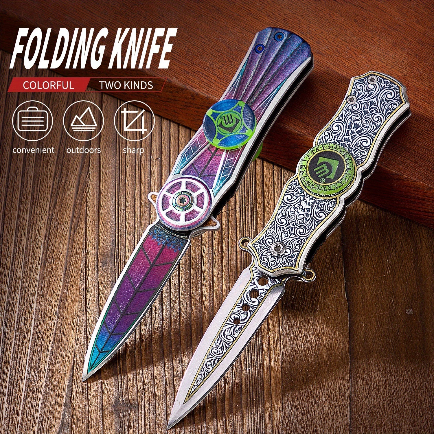 Vibrant Green Gyro Knife – Compact & Lightweight Blade for Precise Kitchen Slicing