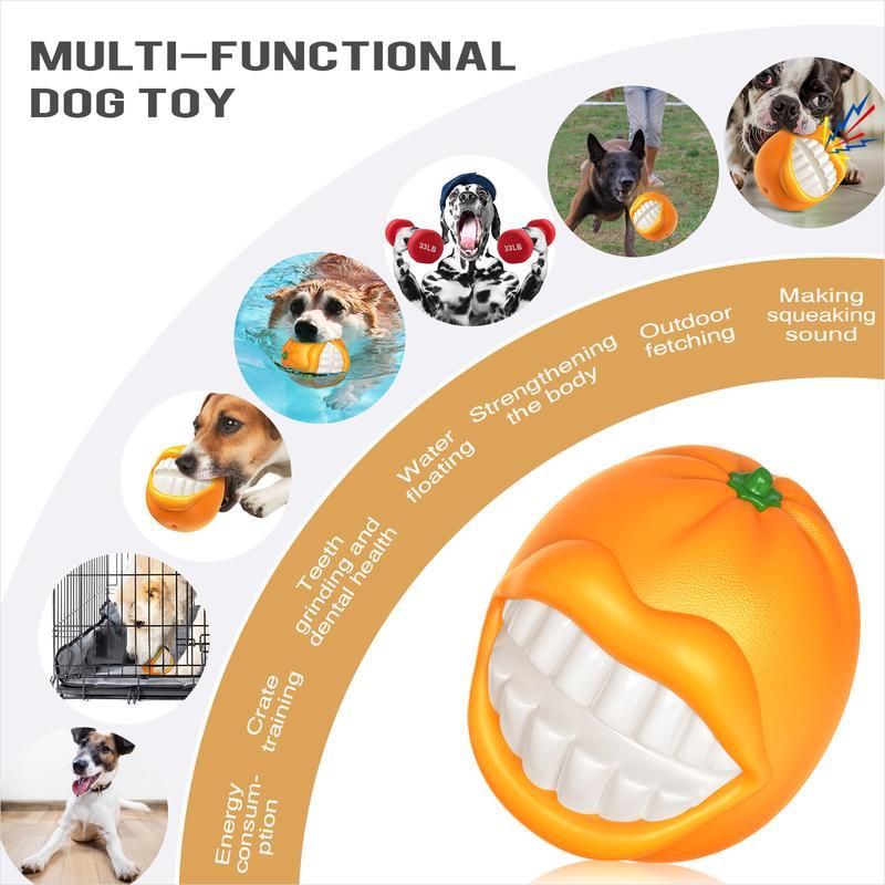 Prokel Dog Squeak Chew Toy – Tough Ball for Medium & Large Aggressive Chewers, Indestructible Squeaky Training & Fetch Toy