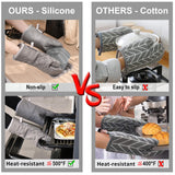 Heat Resistant Oven Mitts & Pot Holders Set – 6-Piece Non-Slip Kitchen Protection Kit