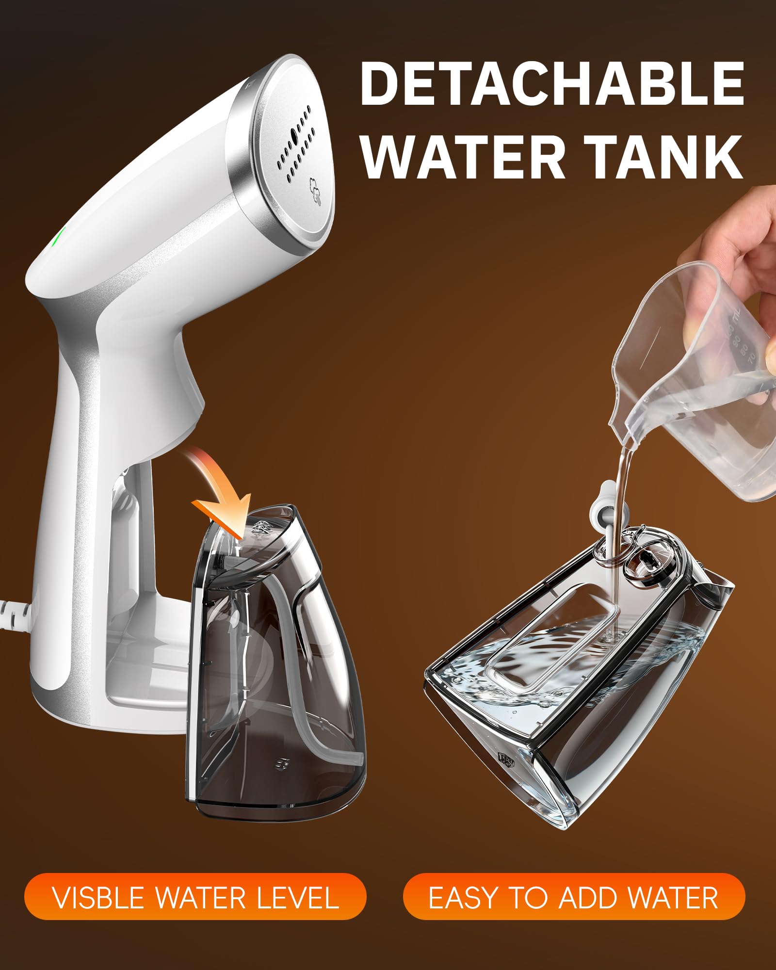 OGHom Portable Handheld Garment Steamer 1000W Fast Heat Travel Wrinkle Remover for Clothes
