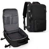 Large Carry-On Travel Backpack with Shoe Compartment & Wet Pocket – Flight Approved – A1 Black