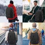 WENIG Anti-Theft Travel Laptop Backpack with USB Charging Port & Lock – 15.6 Inch, Black