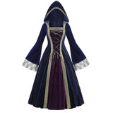Purple Medieval Renaissance Dress – Long Sleeve Vintage Gown for Cosplay, Halloween & Festivals 💜👑