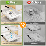 DOMNIU Expandable Pull-Out Cabinet Drawer Set – Adjustable Slide-Out Storage for Kitchen, Pantry & Under Sink (White, 4 Pack)
