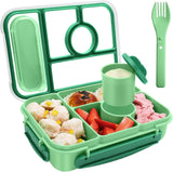 Blue 5-Compartment Bento Box with Sauce Container
