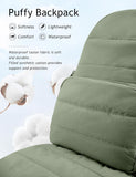 Sage Green Quilted School Backpack with Laptop Sleeve