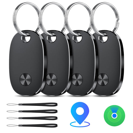 weTag Pro Bluetooth Tracker Tags 4 Pack, Apple Find My Compatible Item Locator with Sound Alert & Waterproof Design – Black