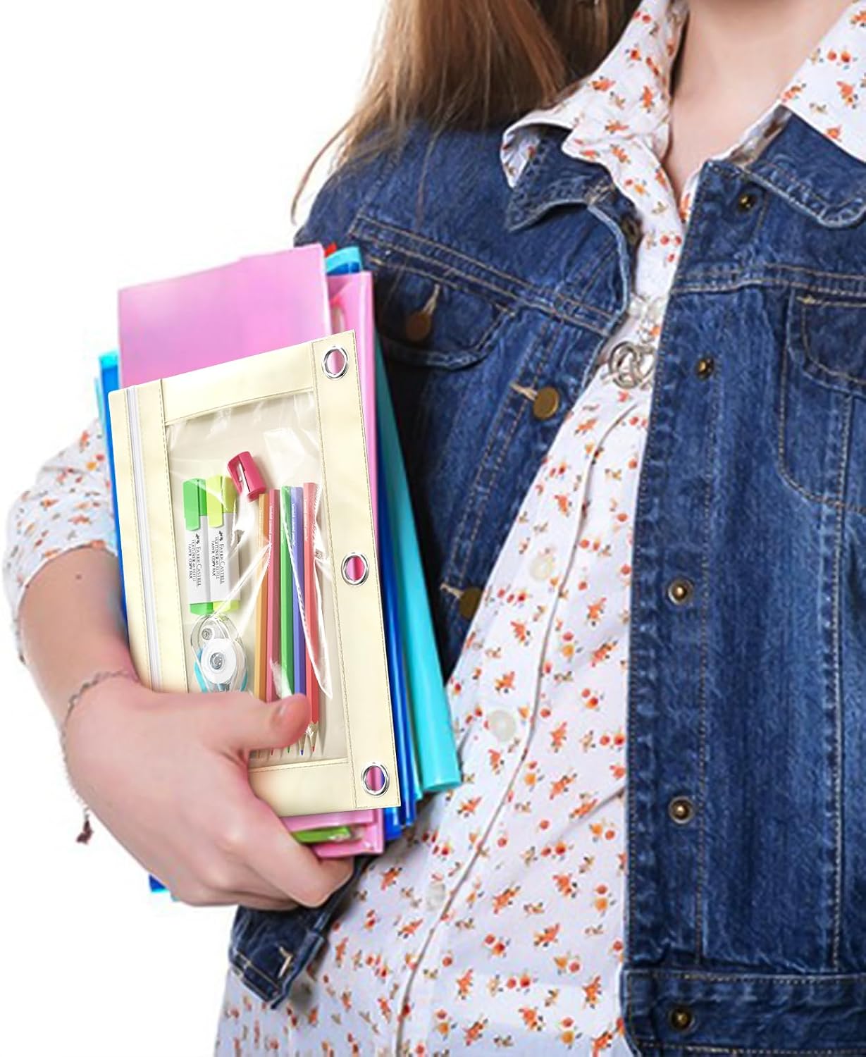 20-Pack Multicolor 3-Ring Binder Pencil Pouches