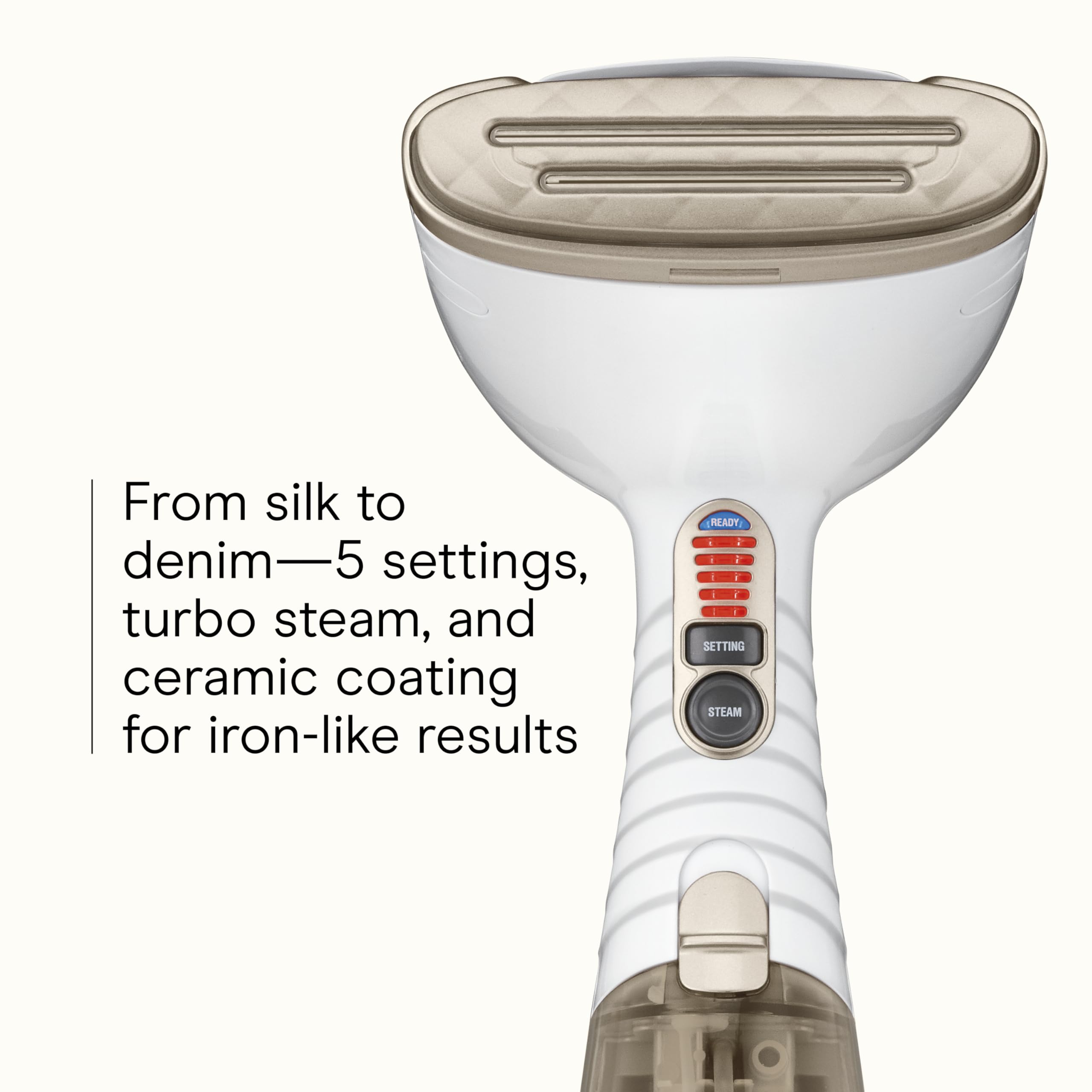 Conair Turbo ExtremeSteam White Professional Handheld Garment Steamer 1875W with Aluminum Plate and Creaser