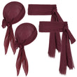 2PCS Wine Red Pirate Bandana & Sash Set – Polyester Halloween Costume Accessory for Men & Women
