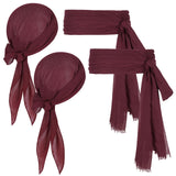 2PCS Wine Red Pirate Bandana & Sash Set – Polyester Halloween Costume Accessory for Men & Women