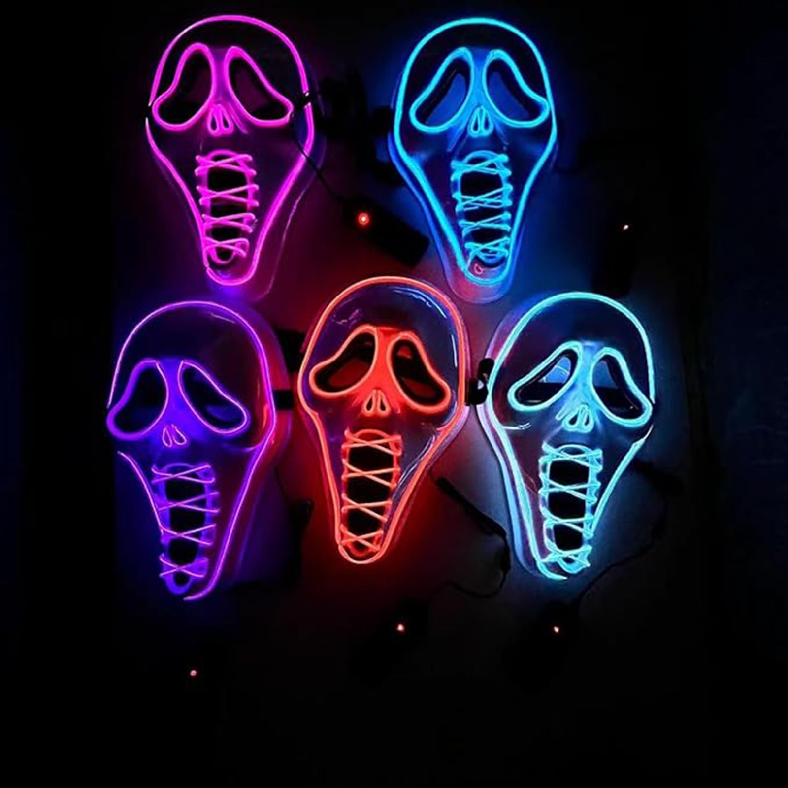 Red Skull Latex Halloween Mask – Full Head Horror Mask with Shroud, Breathable & Comfortable Scary Costume for Adults