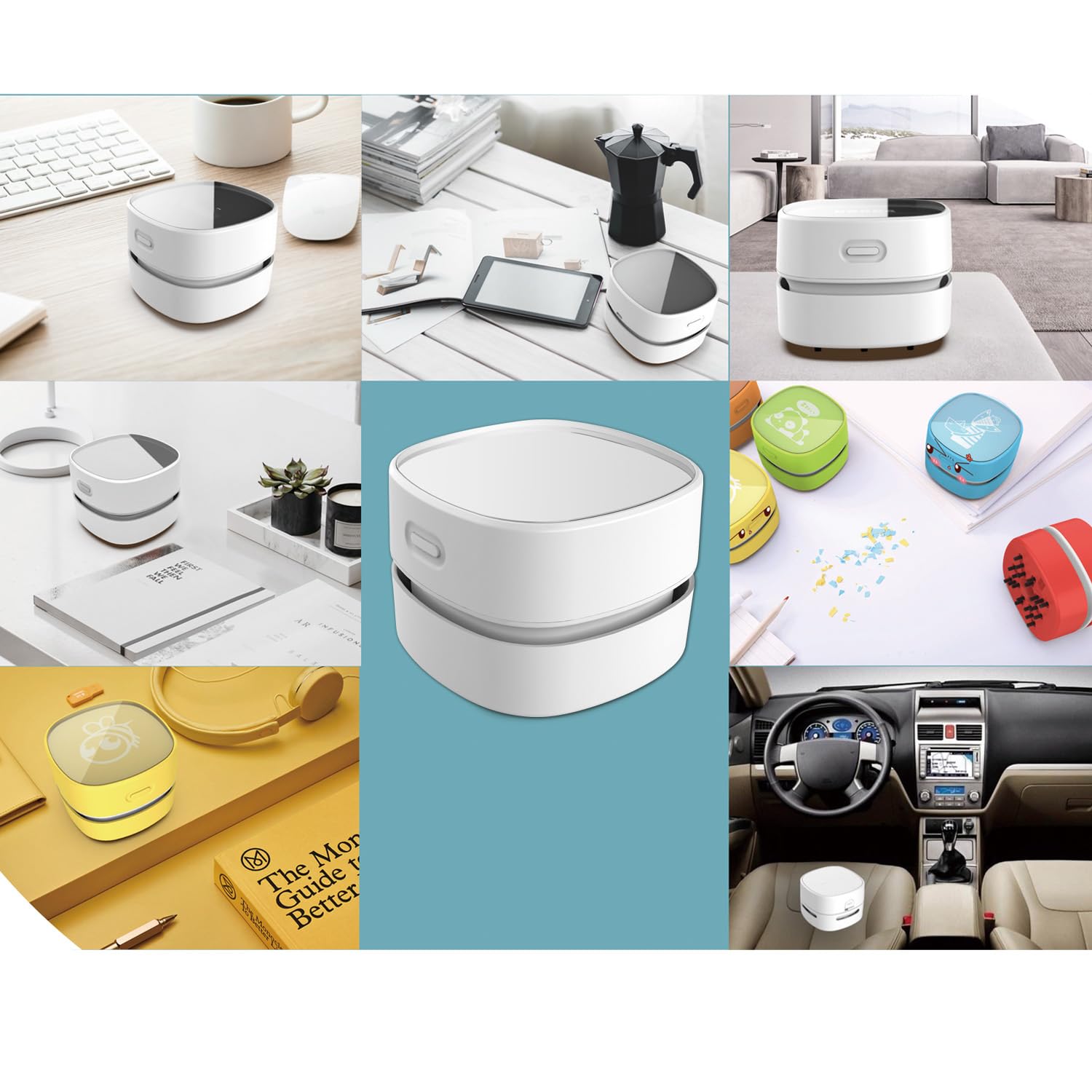 ODISTAR Mini Desktop Vacuum Cleaner Cordless 360° Rotating Table Dust Sweeper for Keyboard Office Home Cleaning