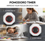 CREAVIVA Smart Flip Cube Pomodoro Timer with Visual Countdown, Stopwatch Mode & Triple Alarm Options – White