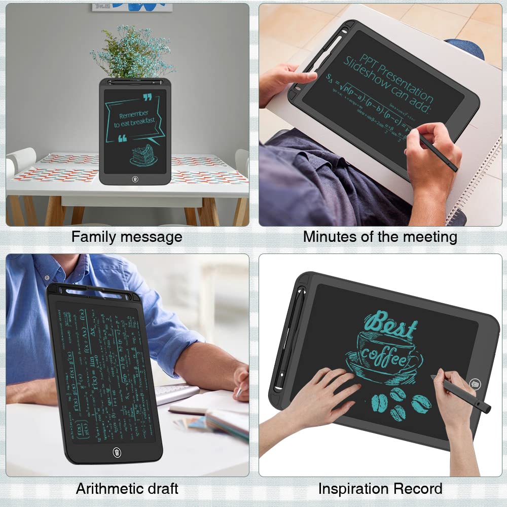 TIQUS 9.25” LCD Writing Tablet 2-Pack with Lock Screen & Stylus – Reusable Digital Drawing & Note Board (Black)