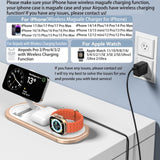 3-in-1 Foldable MagSafe Wireless Charger Stand for iPhone, Apple Watch & AirPods (Golden)