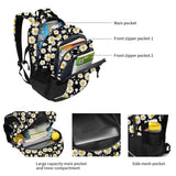 RICKYH Style Lightweight School & Travel Backpack – Multi-Compartment Daypack with Laptop Sleeve (23juhua)