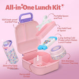 Pink 42 oz Bento Travel Set with Thermos and Bottle