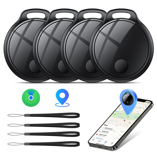 Apple Find My Bluetooth Tracker Tags 4-Pack, Smart Key Finder with 100dB Alert, IP67 Waterproof and Replaceable Battery