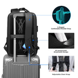 FENRUIEN Expandable Anti-Theft Laptop Backpack – Waterproof Hard Shell Business Travel Backpack with USB Port (Fits 15.6”) – Black