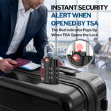 Heavy Duty TSA Approved Luggage Lock with Open Alert Indicator, 3-Digit Combination Travel Security Lock for Suitcases & Bags