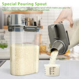 3L Airtight Kitchen Storage Container with Pour Spout – BPA-Free Rice & Dry Food Dispenser with Measuring Cup (Grey)