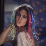 15-Pack Multicolor LED Hair Extension Clips – Fiber Optic Light-Up Braids with Heart & Butterfly Clips for Parties & Festivals
