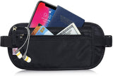 RFID Blocking Money Belt & Passport Holder – Hidden Travel Wallet for Men & Women (Black)