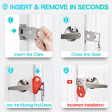 Red Portable Door Lock for Travel – Inside Security Lock for Hotels, Bedrooms & Apartments