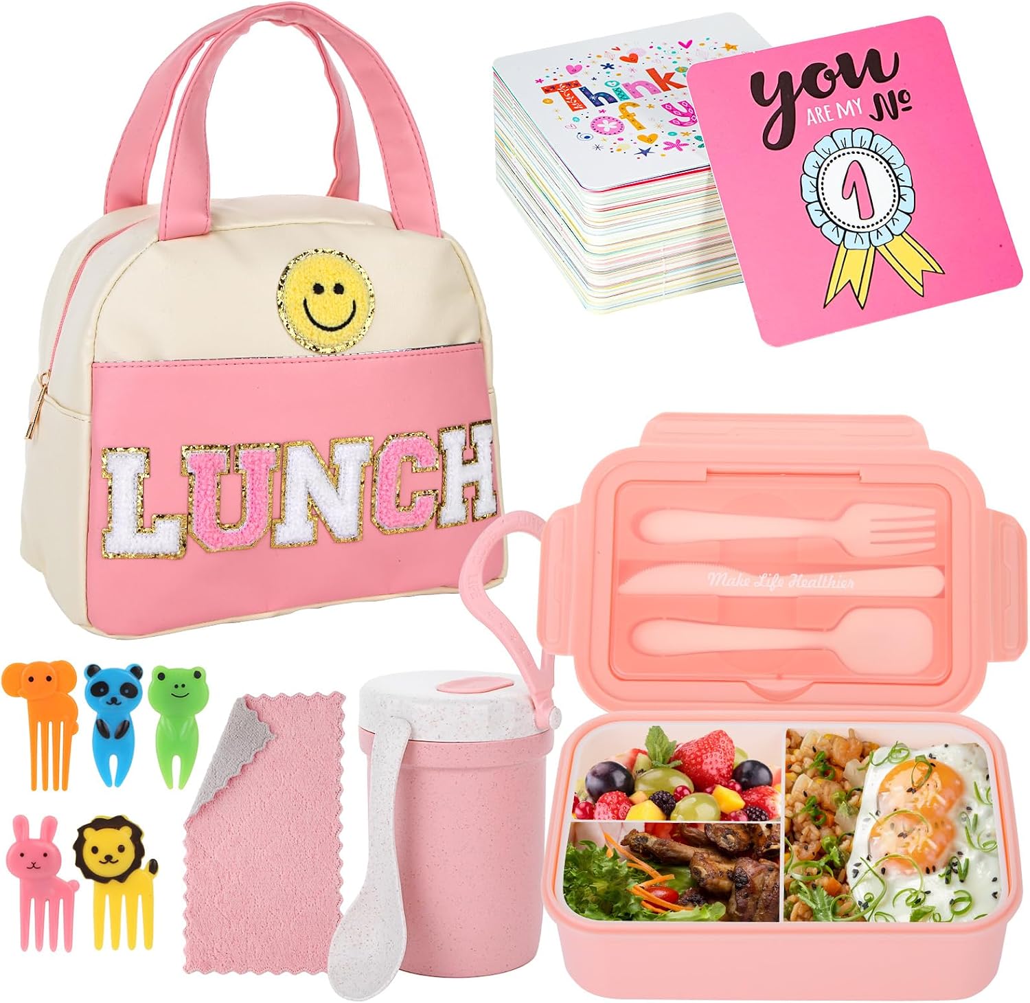 Rose Red 77-Piece Stackable Bento Lunch Kit