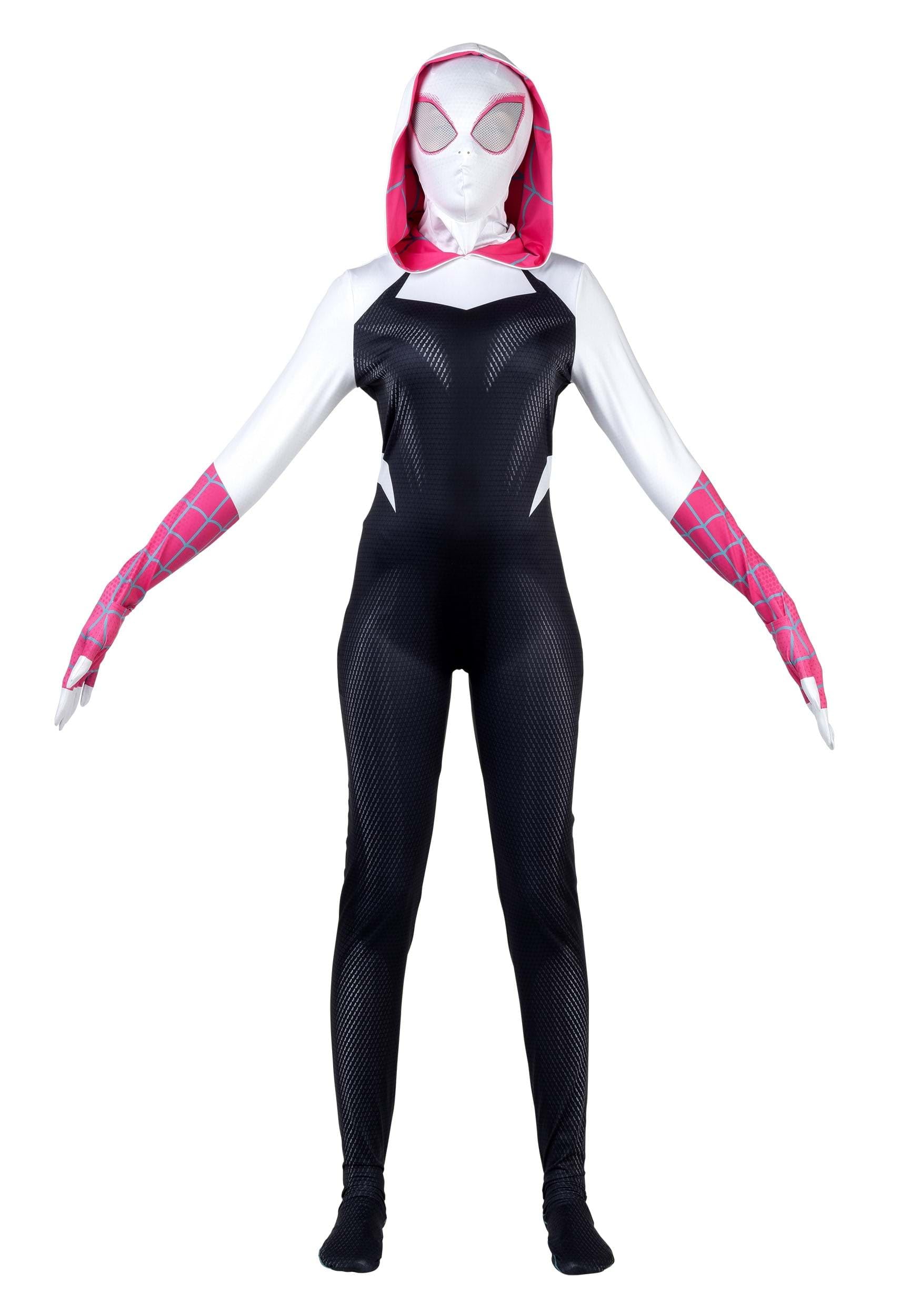 Women’s Spider-Gwen Zentai Suit Costume – Full-Body Spandex Jumpsuit Inspired by Marvel Spider-Verse