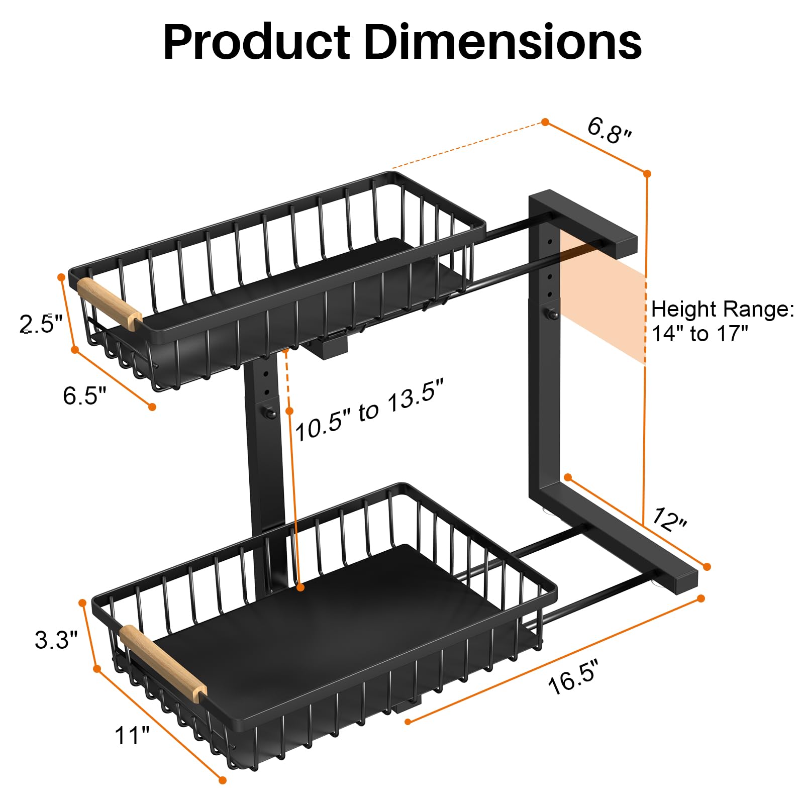 Adjustable L-Shaped Under Sink Organizer – 2-Tier Smooth Sliding Storage System