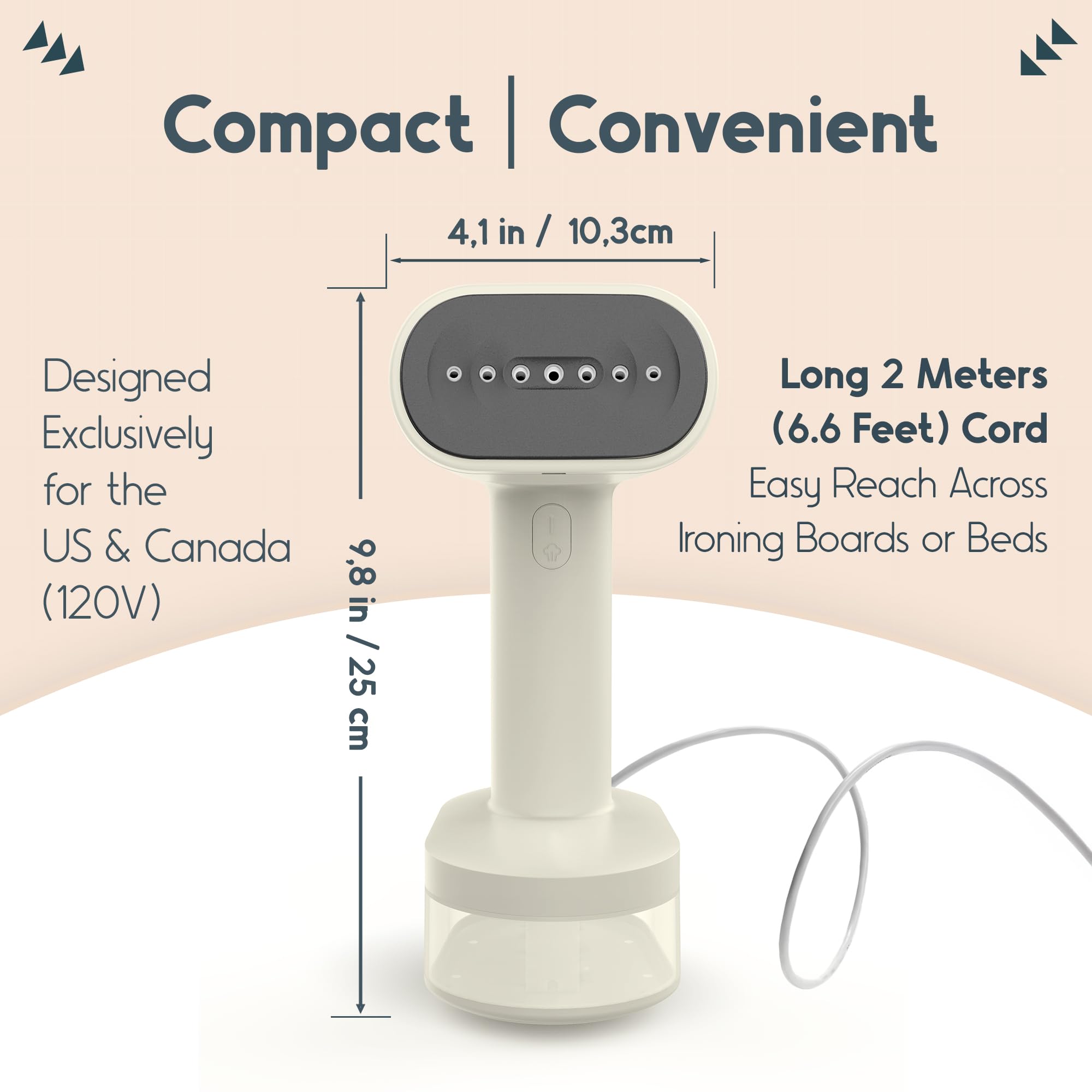 Tata Michelle Turbo Handheld Garment Steamer 1600W with Self-Cleaning System and Leakproof Portable Design