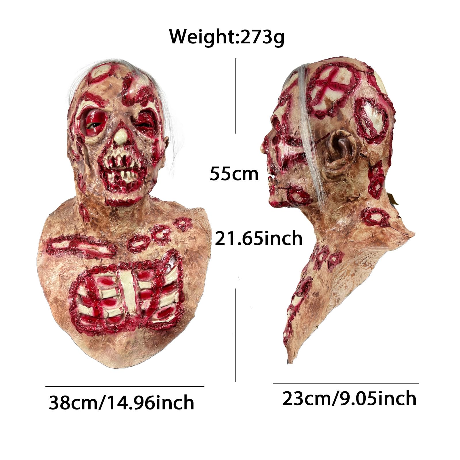 Red Bloody Zombie Mask – Ultra-Realistic Latex Horror Face for Halloween & Haunted Houses 🩸💀
