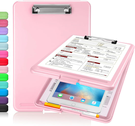 Light Pink Storage Clipboard with Low-Profile Clip
