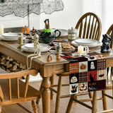 Halloween Table Runner – 13x72 Inch Black Polyester Decorative Runner for Dining Room & Holiday Party Table Décor