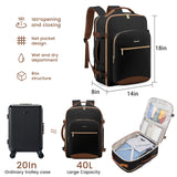 LOVEVOOK 40L Carry-On Travel Backpack with Box-Style Opening & Packing Cubes – Airline Approved