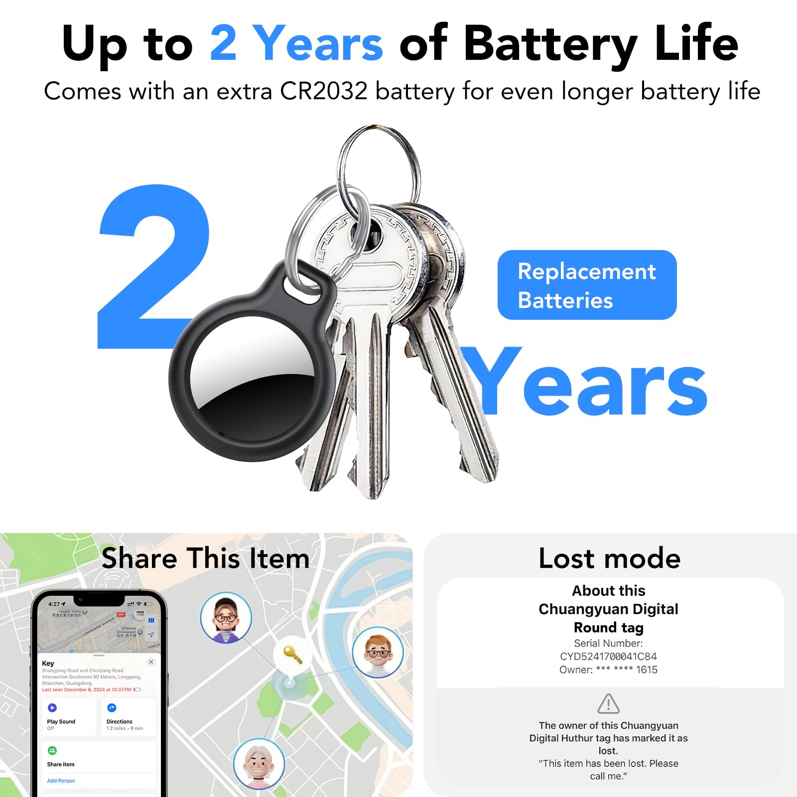 Air Tracker Tag 4 Pack, Apple Find My Compatible Bluetooth Tracker with IP68 Waterproof Design and Magnetic Mount