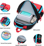 Blue Red Glow-in-the-Dark School Backpack with Laptop Sleeve
