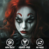 Black White Red Face Paint Kit – Professional Body & SFX Makeup for Halloween, Cosplay & Stage Performances